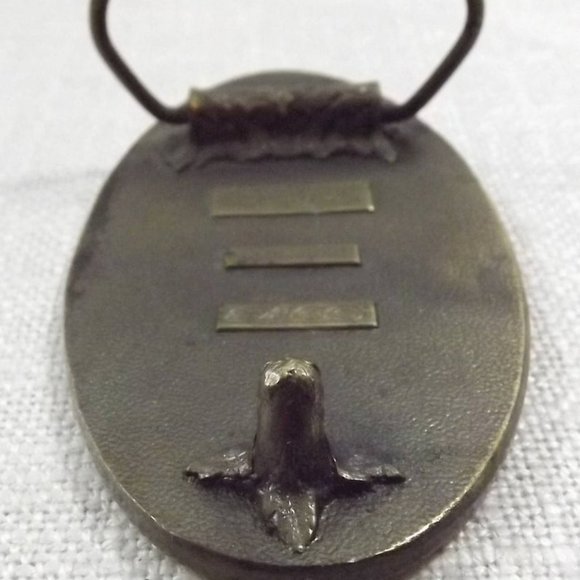 Vintage Esco Distressed Brass Oval Belt Buckle - Picture 4 of 8